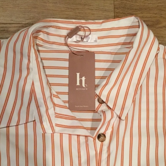 Women's Striped Button Down Casual Long Sleeve Blouse Top - Picture 7 of 9